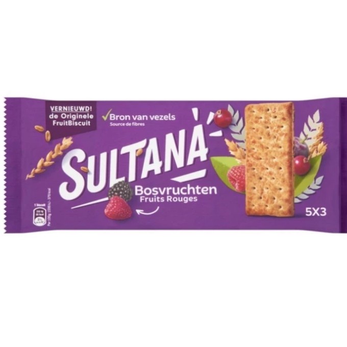 

Biskuit Wafer - Sultana Bosvruchten Fruit Rouges / Biskuit Dan Wafer