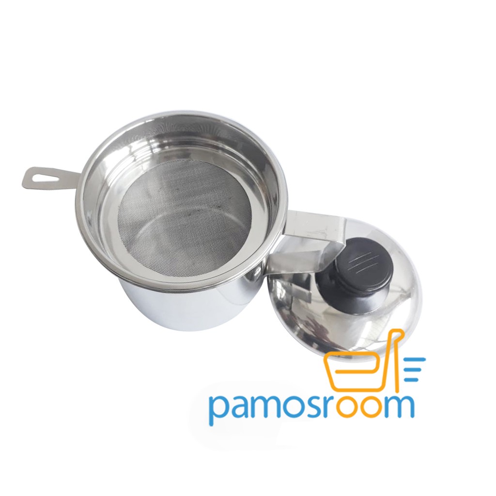 Pamosroom Oil Pot Stainless Steel 1100 Ml 13 Cm Wadah Tempat Yaring Nyak
