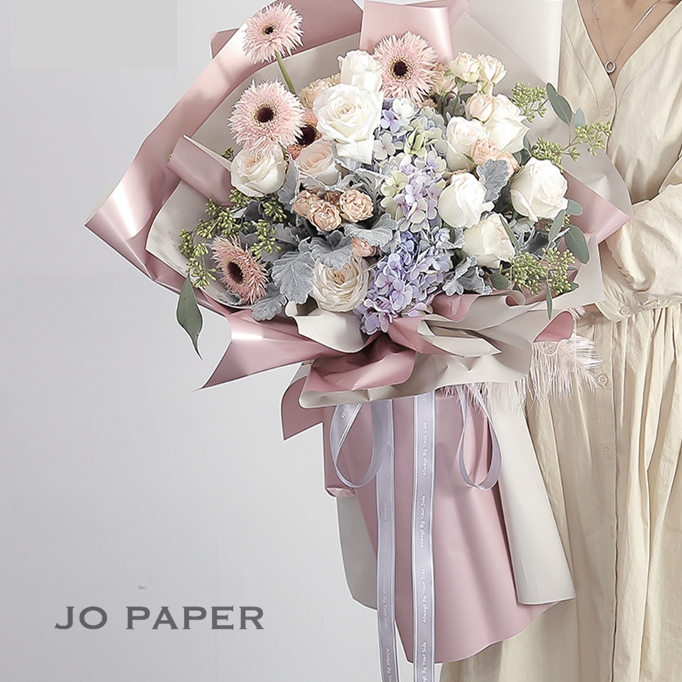 

[20 Lembar] Flower Wrapping R Bi Color Rose Gold Cellophane Kertas Bunga Korea