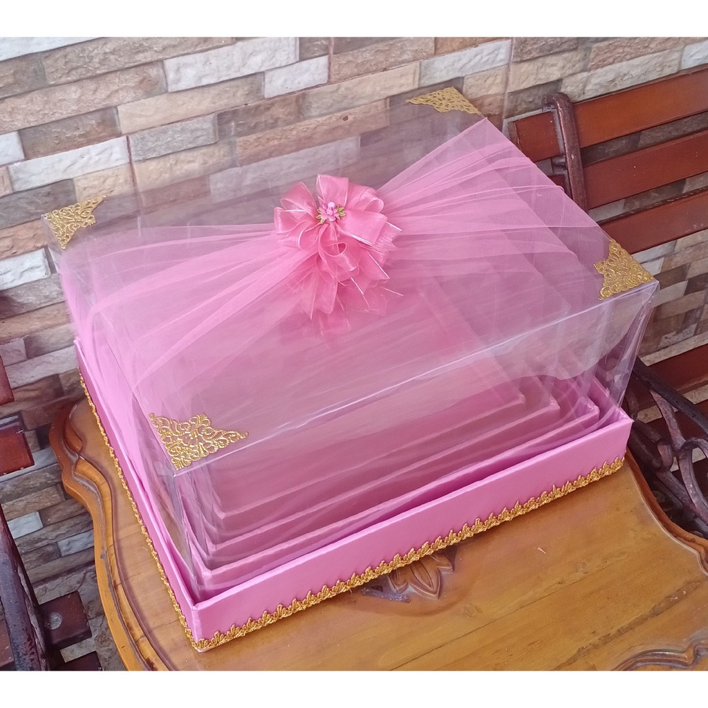 

Kotak Hantaran Ka Tileorgandi Warna Pink 1 Set Isi 4 Kotak