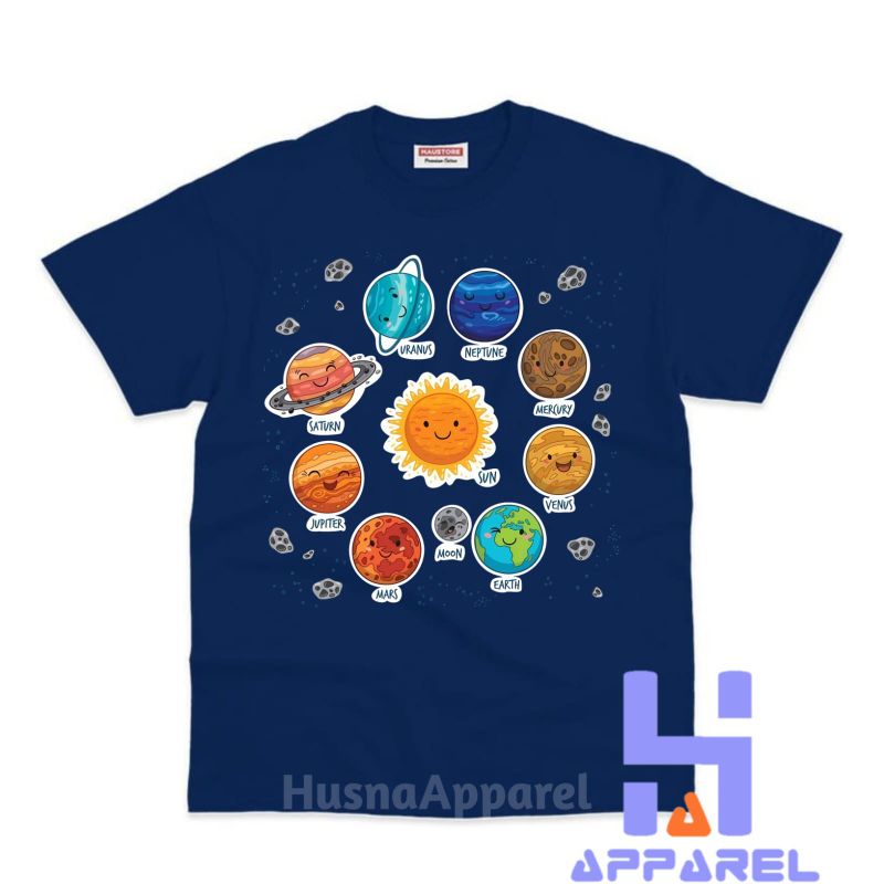 BAJU ANAK KAOS ANAK PLANET SPACE TATA SURYA