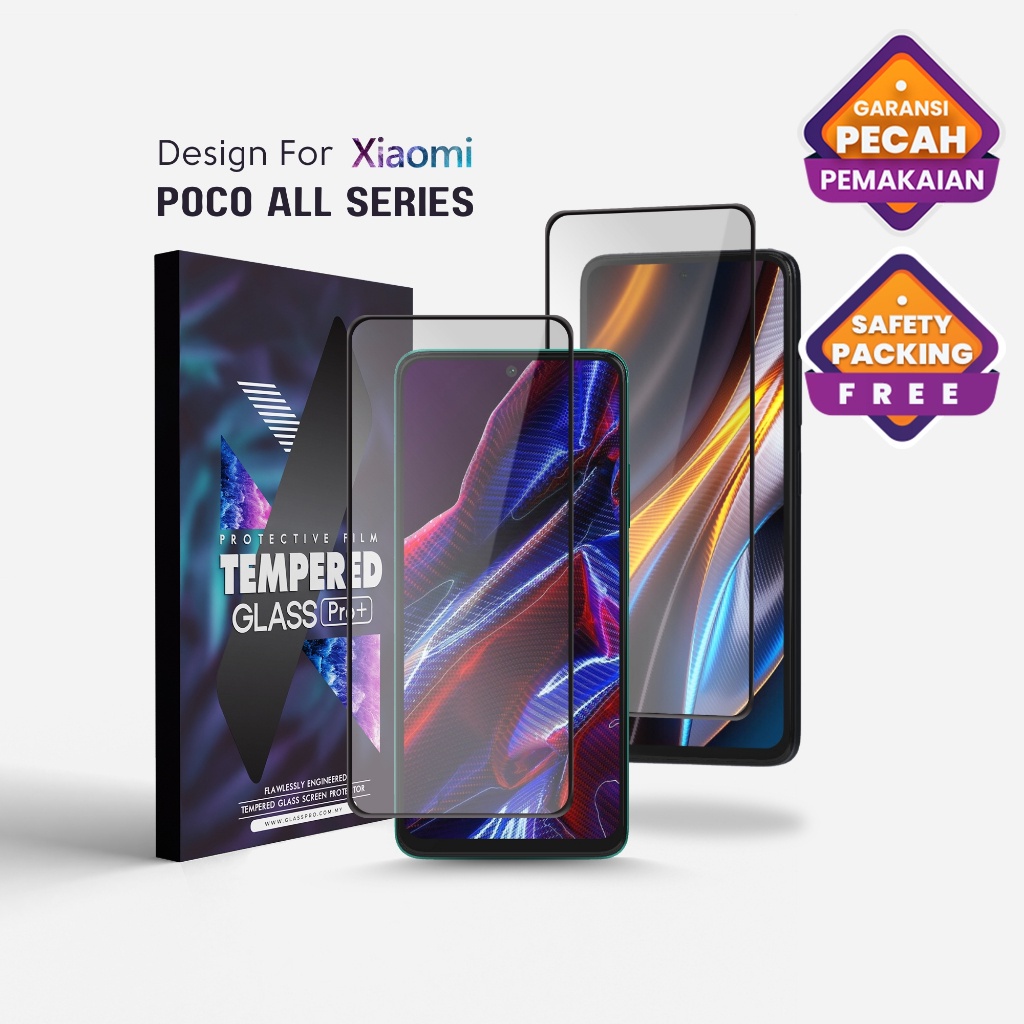 Premium Tempered Glass Xiaomi Poco All Series Poco F2 Pro / F3 / F4 / F4 GT / F5 / F5 Pro, Poco M3 /