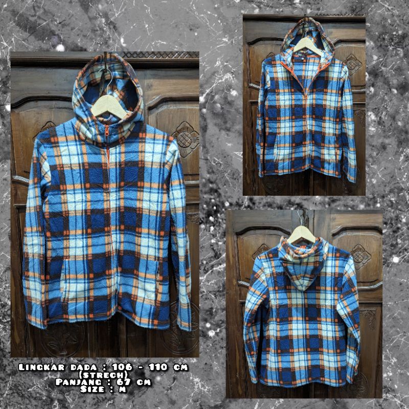 Jaket Flannel Bahan Polar Second Original.