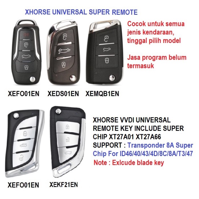 Universal Kunci Remote+Super Chip-Xhorse Kode Hv129