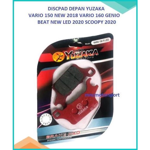 DISCPAD KAMPAS REM DEPAN YUZAKA VARIO 150 2018 BEAT LED 2020 SCOOPY 20