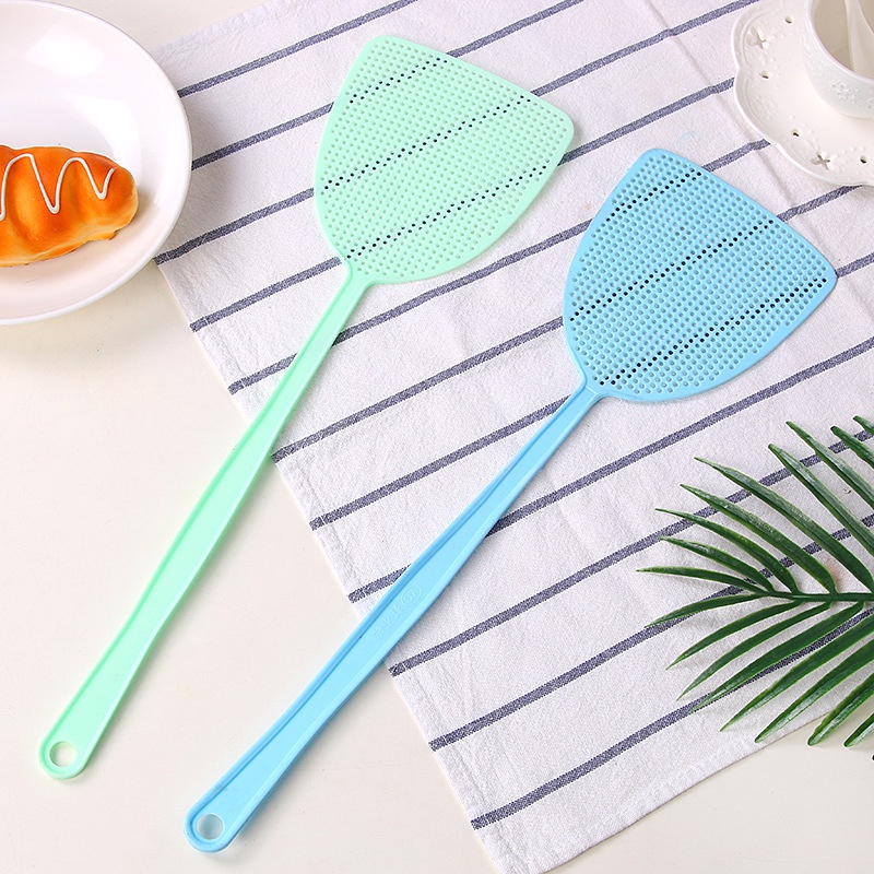 Alat pemukul lalat nyamuk raket lalat plastik jaring tahan lama pegangan panjang