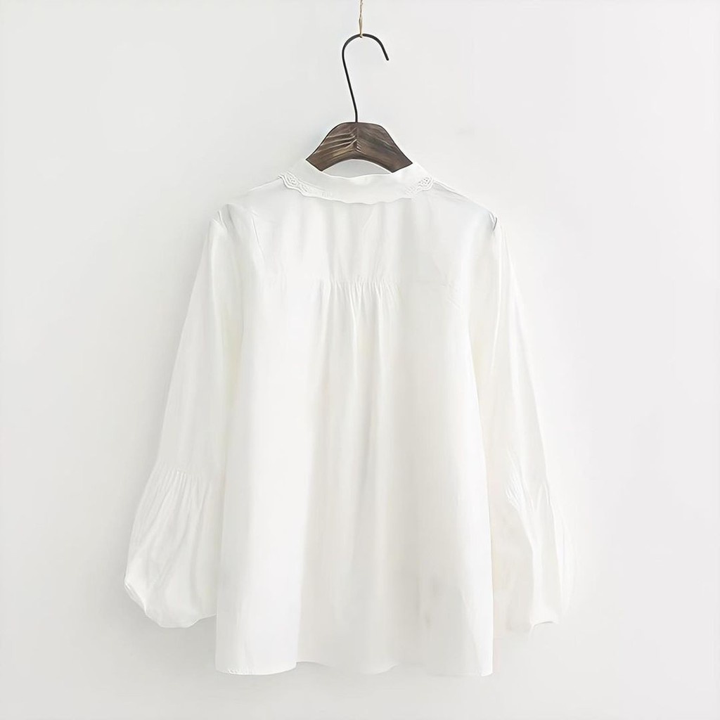 Kaleela Blouse Katun Wanita Terbaru Blus Putih Bordir Kekinian Bluse Cewek Baju Atasan Muslim