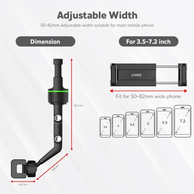 UNEED Car Phone Holder Rearview Mirror Adjustable Universal Holder