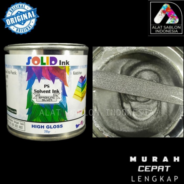 

Promo Tinta Sablon Plastik 200Gr Sparkling Silver Hdpe Pe Pp Solvent Based Free Ongkir