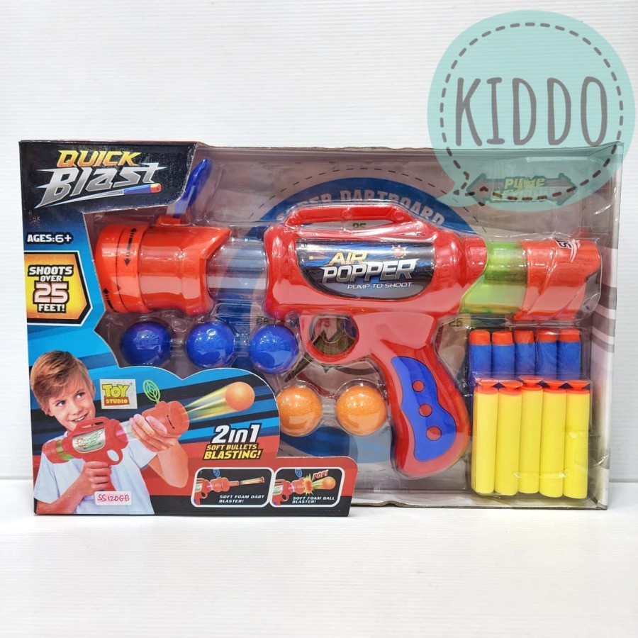 pistol nerf gun - soft bullet gun - pistol peluru busa air popper - SS