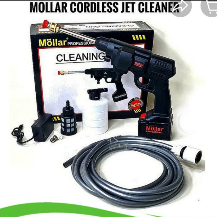Mesin Cuci Motor Cordless Mollar 24V - Alat Semprot Cuci Mobil Turbo Ternampoll