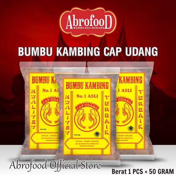 

Bumbu Kambing Cap Udang 50 Gram - Pa (20 Pcs)