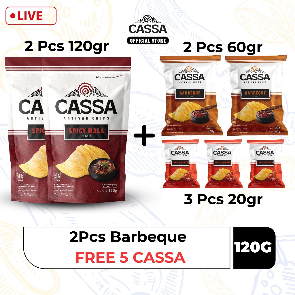 

Cassa Artisan Chips 2Pcs Spicy Mala 120Gr Free 2Pcs Bare 60Gr + 3Pcs Chien 20Gr
