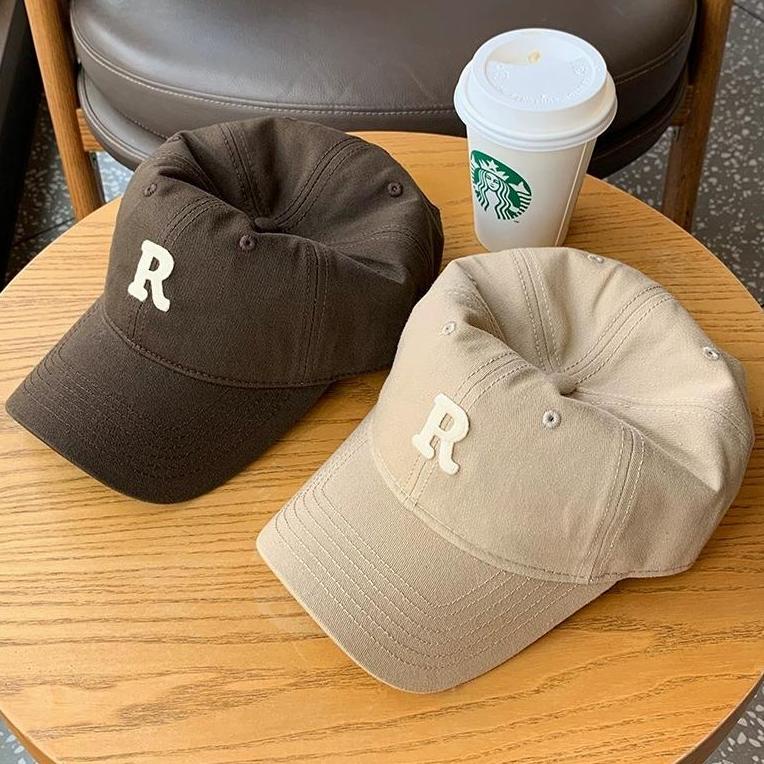 DISCOUNT TOPI BASEBALL PREMIUM QUALITY MOTIF HURUF R CUTE DESIGN WARNA NYAMAN HAT BAHAN KATUN DISTRO