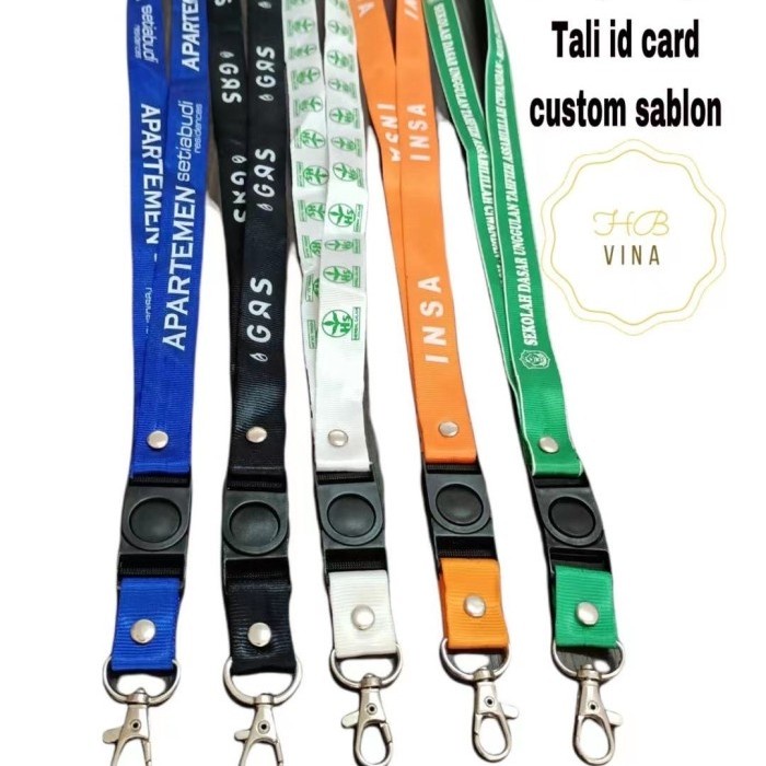 

tali lanyard / tali id card 2cm stoper + sablon(1warna)