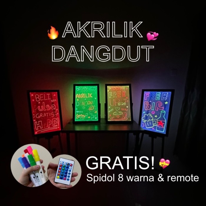 

Promo Tokku Akrilik Dangdut Led 60Cm X 40Cm / Papan Tulis Promosi Led