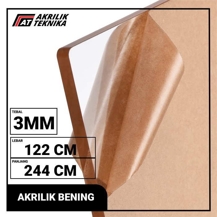 AKRILIK 122 X 244 BENING / CLEAR 3MM / LEMBARAN ACRYLIC BERKUALITAS