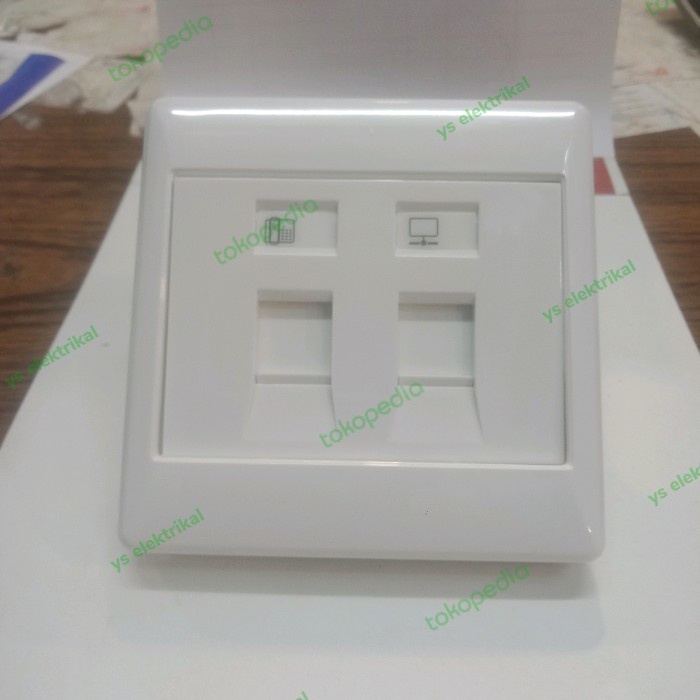 STOP KONTAK DATA CAT 6 + TELPON BOSS/OUTLET DATA CAT6 + TELPON