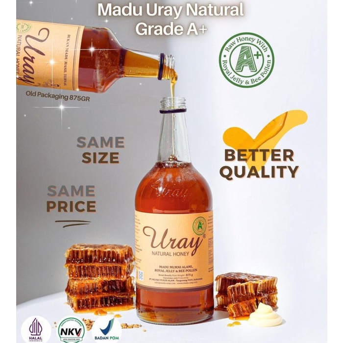 

Madu Uray Natural / Raw Honey 875 Gr (640 Ml)/ Madu Murni/ Madu Hutan