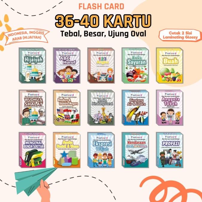Flash Card Mainan Kartu Edukasi Anak | 2 SISI | BESAR | TEBAL