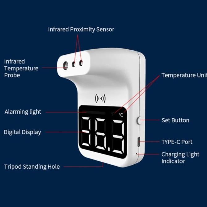 NS - Termometer Dinding Infrared Counter Pengukur Suhu Badan Tempel K3