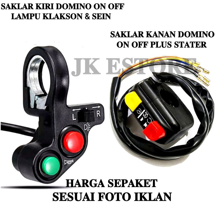 Paket Saklar Kiri Domino 4 Tombol + Saklar Kanan Domino Universal Best