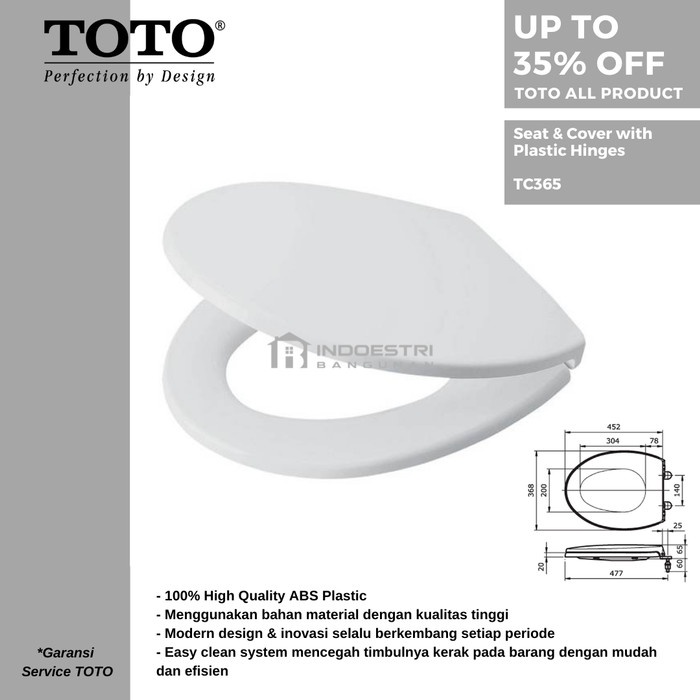 [New Ori] Tutup Closet Toto Tc365 / Seat Cover Closet Toto Tc365 Limited