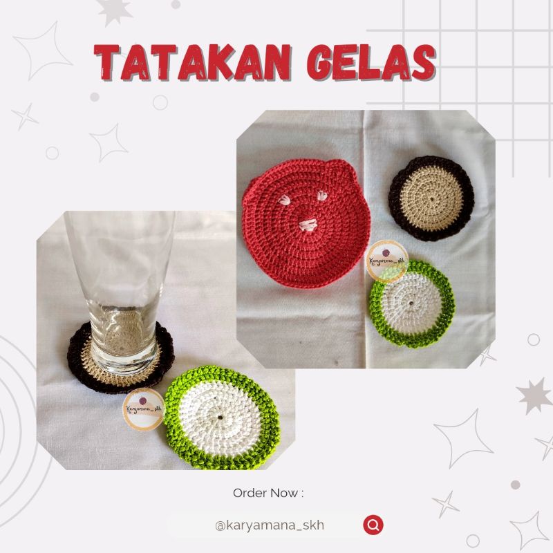 TATAKAN GELAS ESTETIK/ TATAKAN GELAS LUCU