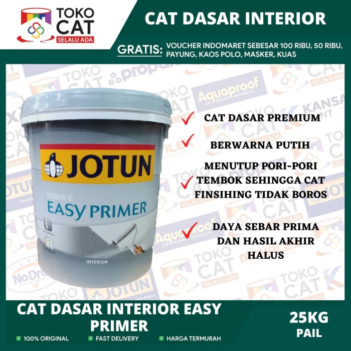 Cat Dasar Tembok Exterior &amp; Interior JOTUN EASY PRIMER PUTIH 25 KG