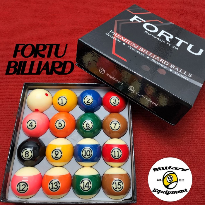 Bola Billiard - Fortu Premium Billiard Balls Set - Type C Bola Billiard 9Feet Drmth