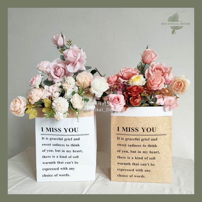 Paper Bag Flower Craft Kraft Bunga Tas Kertas Hias Buket Bouquet Pesta