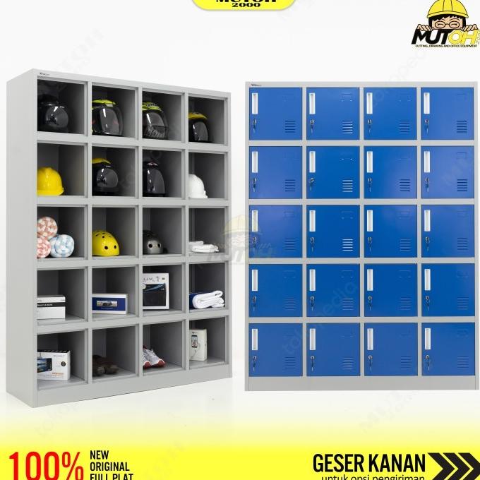 

Loker Locker Besi 20 Pintu Jumbo Full Plat Masuk Helm Lj20P Limited Edition