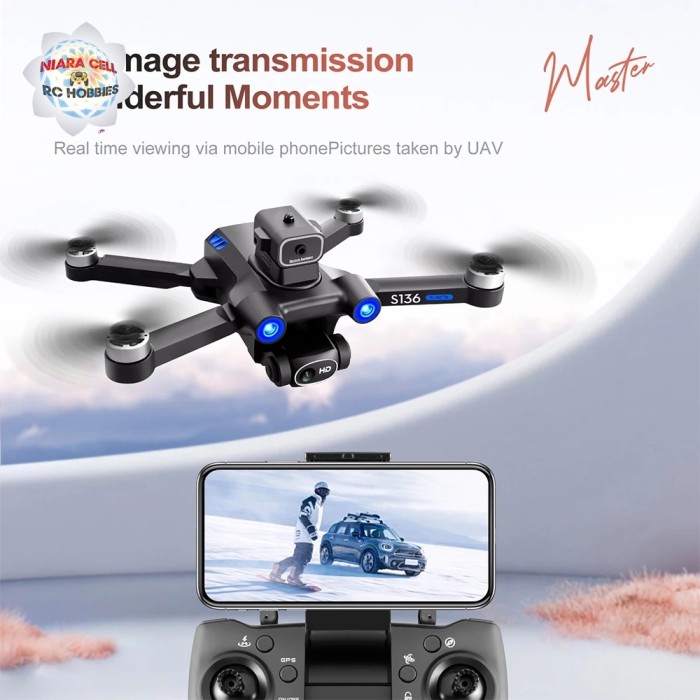 Drone Gps S132 Dual Kamera 4K Optical Flow Terbang Stabil Brushless