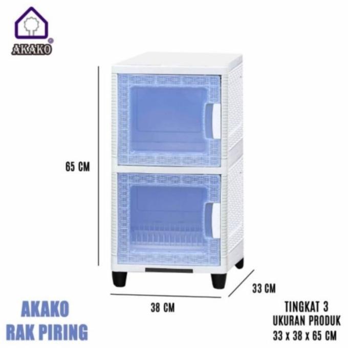 Rak Piring Plastik 2 susun Akako/Lemari Piring Plastik susun 2 Akako