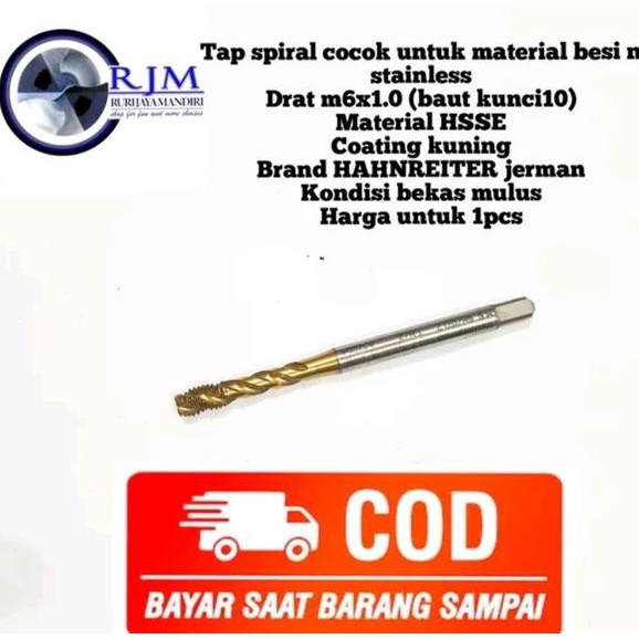 tap spiral. tap mesun. tap ulir. m6x1.0 OSG