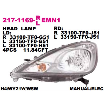 Head Lamp Lampu Depan Honda Jazz 2010 2011 2012 Best