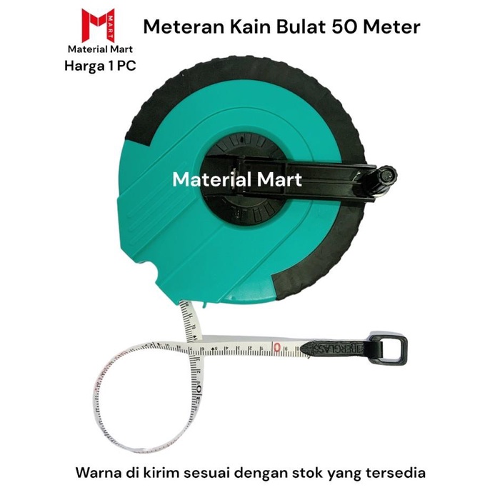 Meteran Fiber 50 Meter Bulat |Meteran Tancap Gulung 50M|Alat Ukur Kain