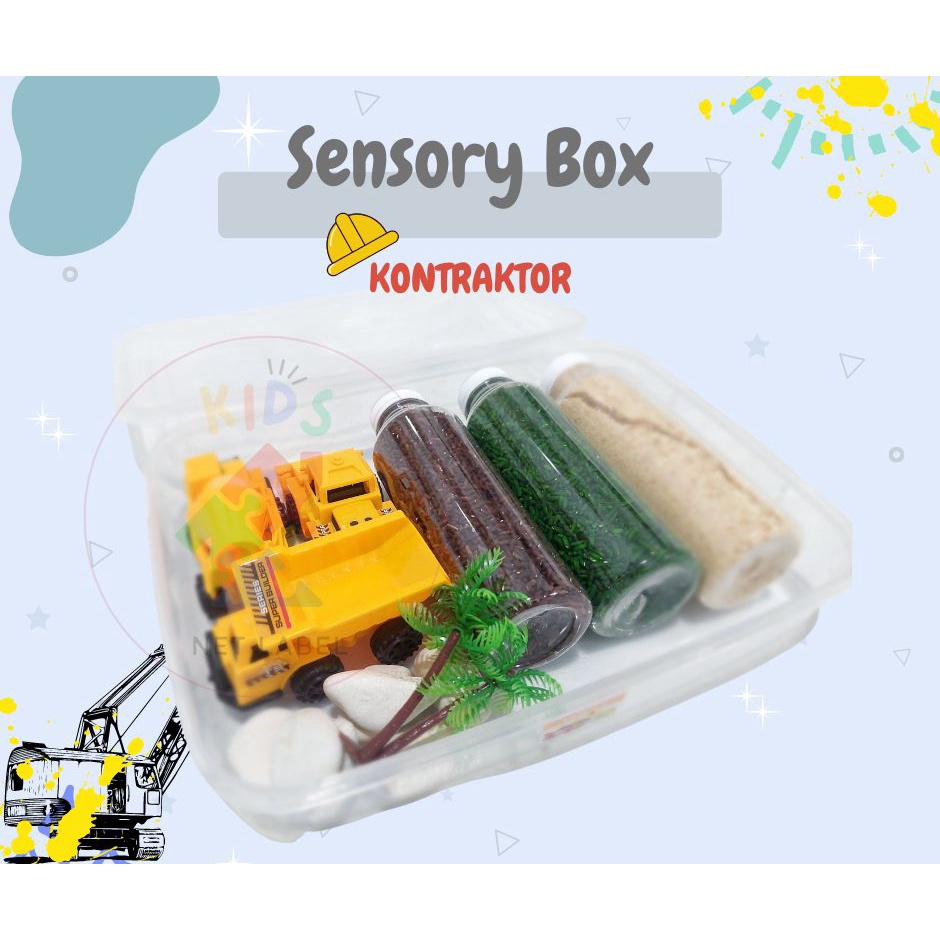 CONSTRUCTION SENSORY BOX / SENSORY BIN / SENSORY PLAY / KONTRAKTOR