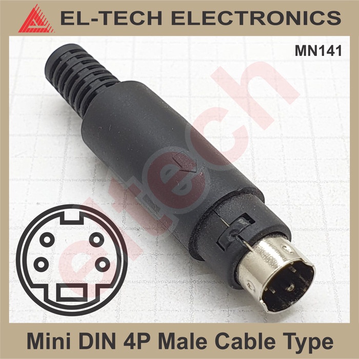 TERLARIS MINI DIN 4 4P 4Pin P Pin Male Connector Konektor Cable Kabel Audio