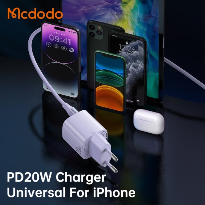 Mcdodo Charger Set iPhone MFi Type C to Lightning PD 20W Fast Charging