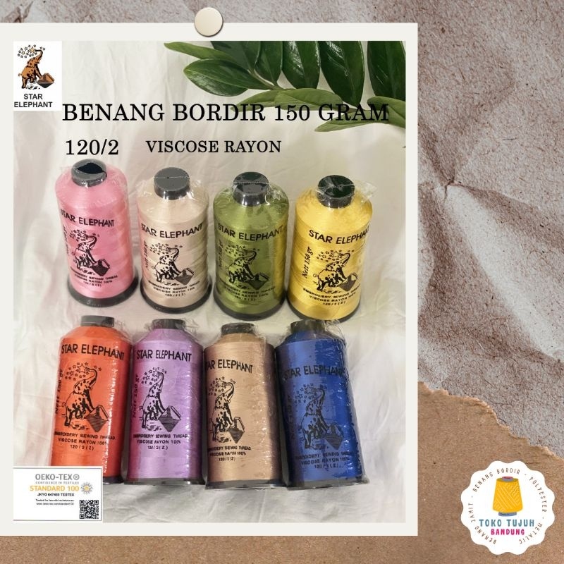 Star Elephant Benang Bordir Rayon Netto: 150 Gram