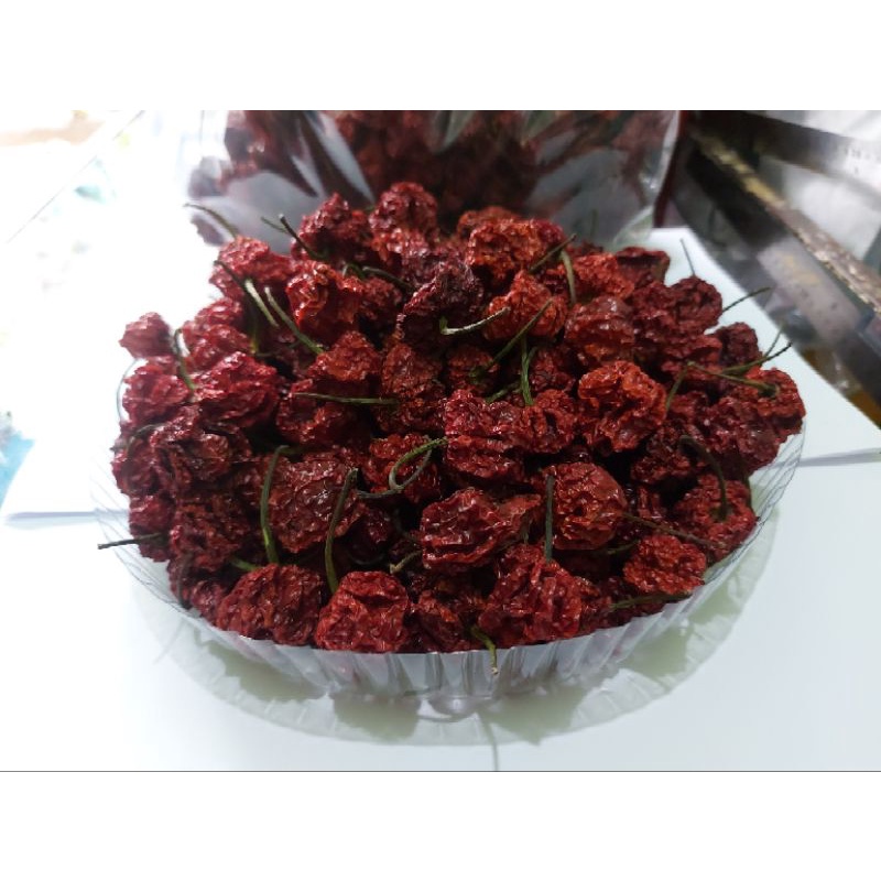 

10 Buah Cabe Kering Carolina Reaper Ukuran Besar / Jumbo , Cabe Terpedas Di Dunia