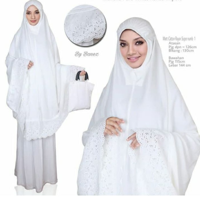 [Original] Mukena Rayon Siti Khadijah Broken White Berkualitas