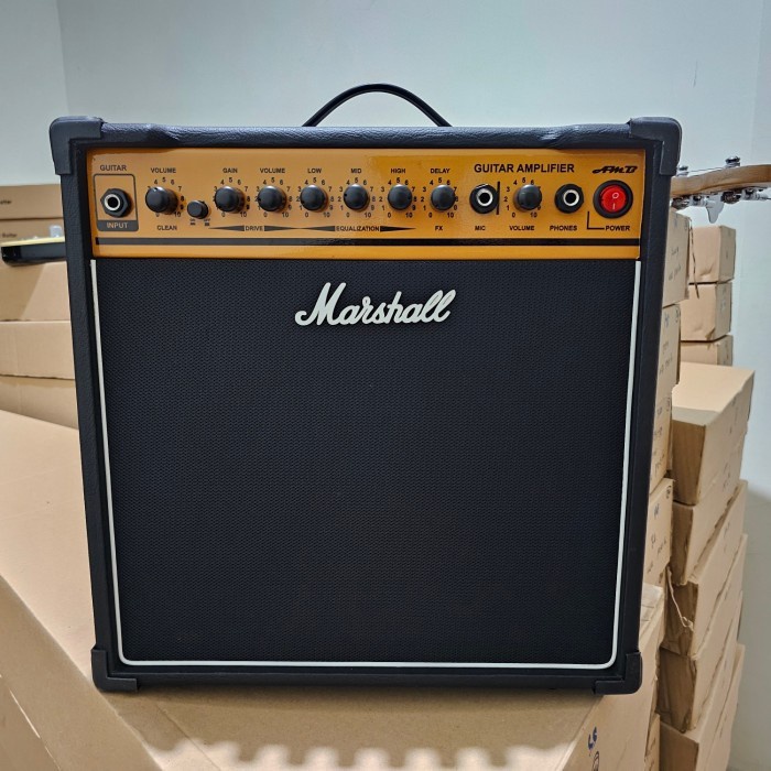 Ampli gitar marshall 8 inch efek distorsi dan delay mantap ffstk790