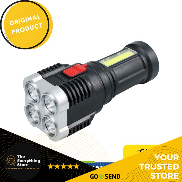 Zhiyu Senter Led Flashlight Usb Rechargeable 4 Xpe + Cob Tes