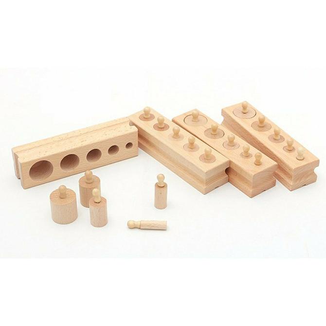 Mainan Edukasi Aparatus Montessori Knobbed Cylinder Blocks