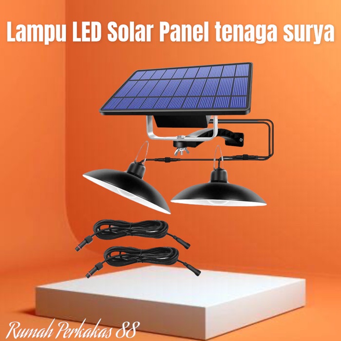 [Ori] Lampu Tenaga Surya Solar Panel Sensor Cahaya Two Light White Terbaru