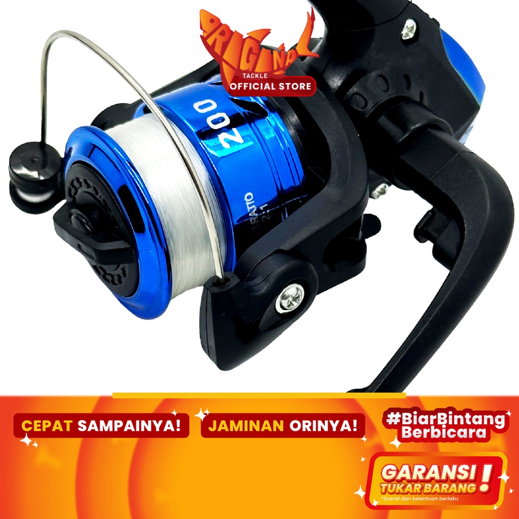 Reel Pancing Spinning 200 Mini Dengan Senar Murah Audrey Graphite