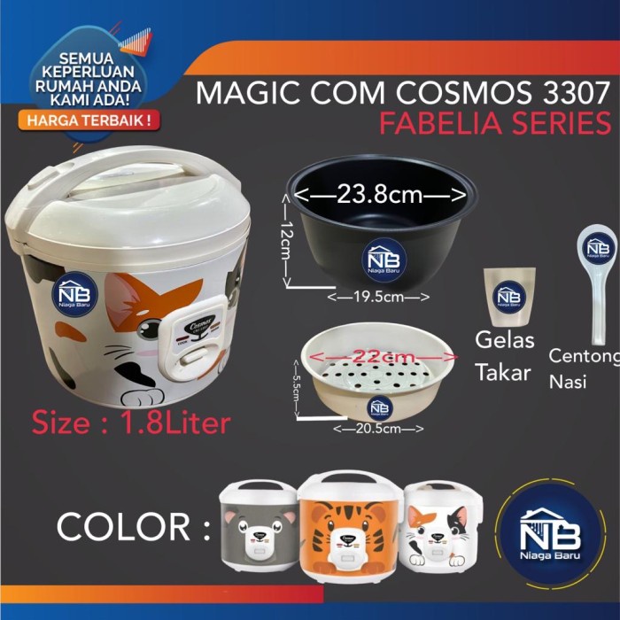 [New Ori] Rice Cooker Cosmos Crj-3307 1.8 Liter Magic Com Cosmos 3307 Fabelia Terbatas