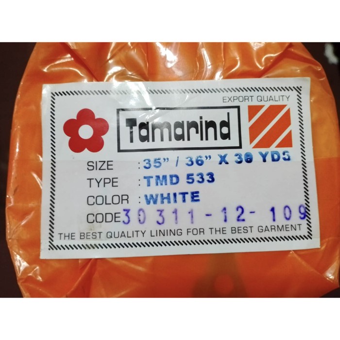 [Ori] Kain Keras Staplek M33 Tamarind Interlining Lem  1 Roll 30 Yards Limited